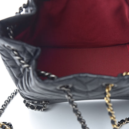 Chanel Aged Calfskin Chevron Quilted Small Gabrielle Backpack Black 5 of 11