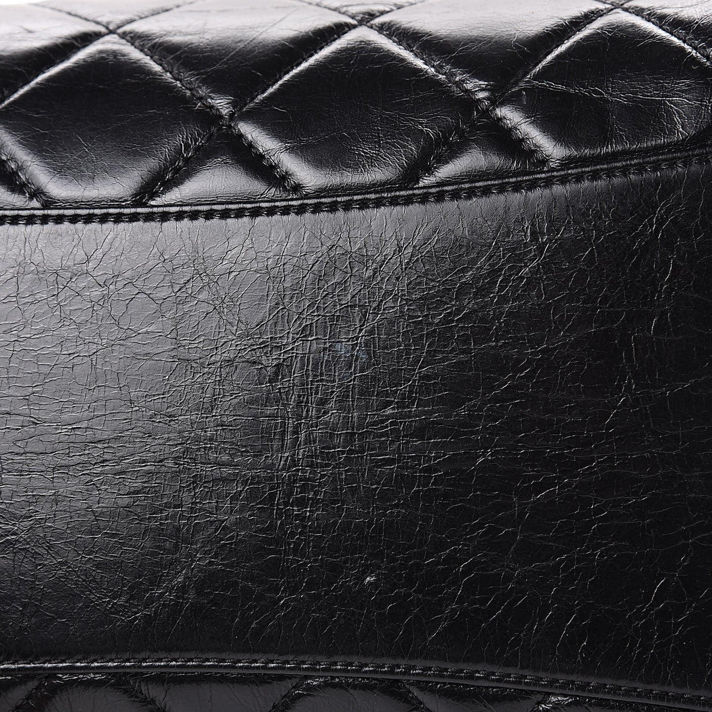 Glazed Calfskin Castle Rock Bowling Bag Black