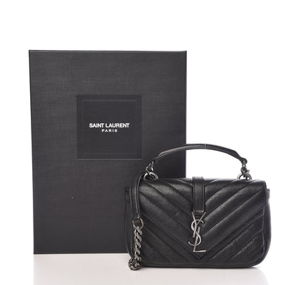 Saint Laurent Sheepskin Matelasse Chevron Monogram College Chain Wallet Black 12 of 12