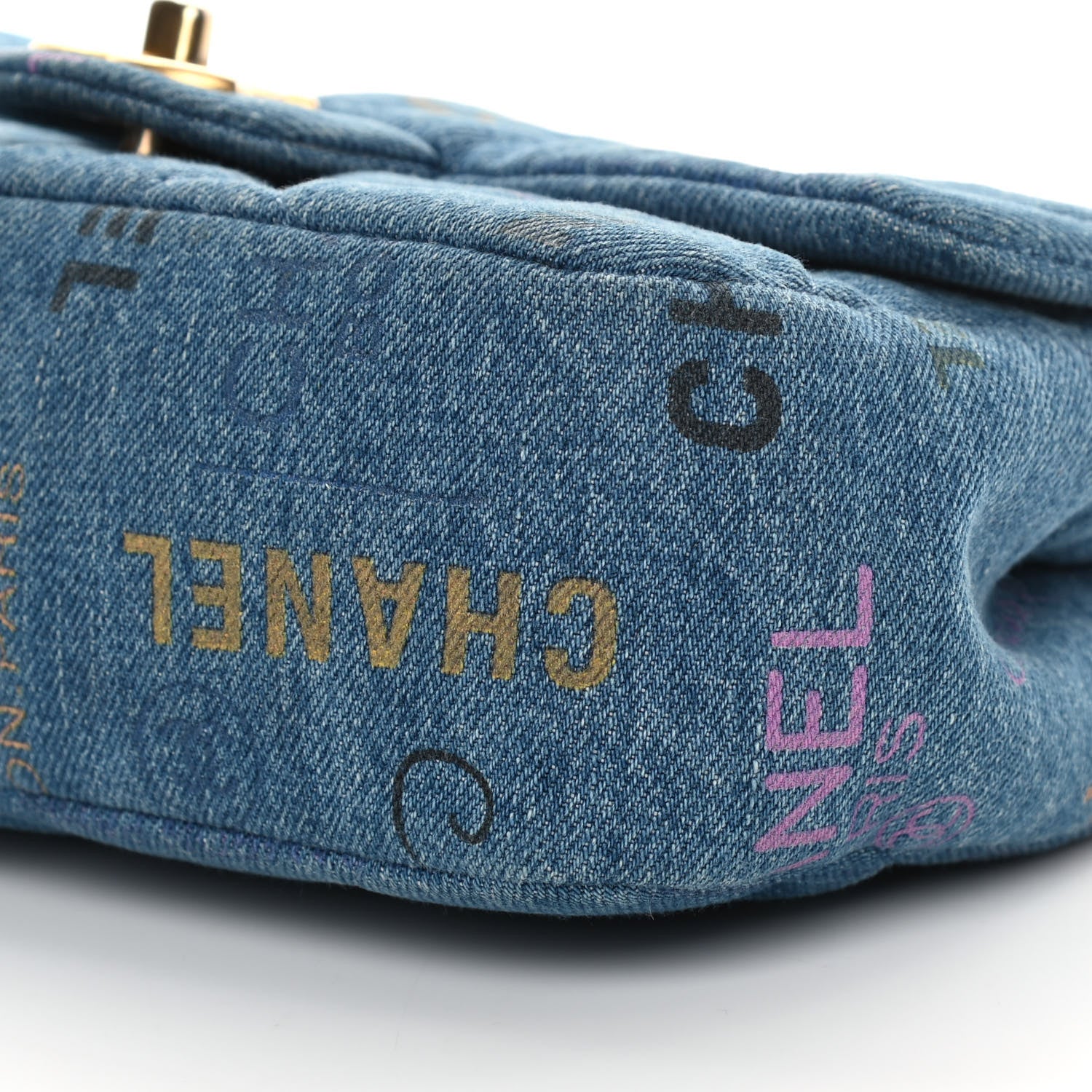 Chanel Denim Quilted Mini Denim Mood Rectangular Flap Blue Multicolor 7 of 10