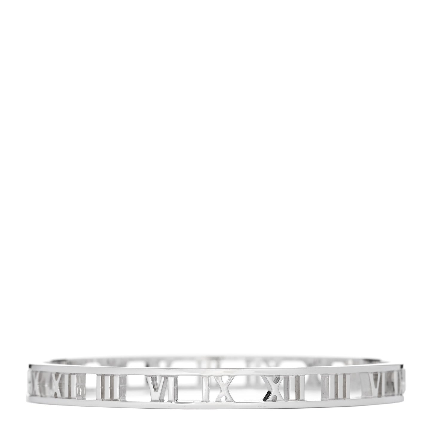 Sterling Silver Narrow Atlas Open Bangle Bracelet