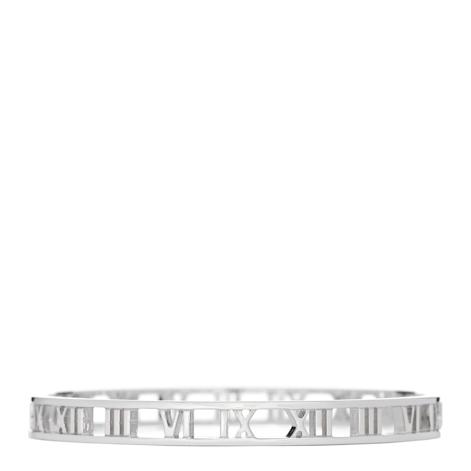 Tiffany Sterling Silver Narrow Atlas Open Bangle Bracelet 1 of 4