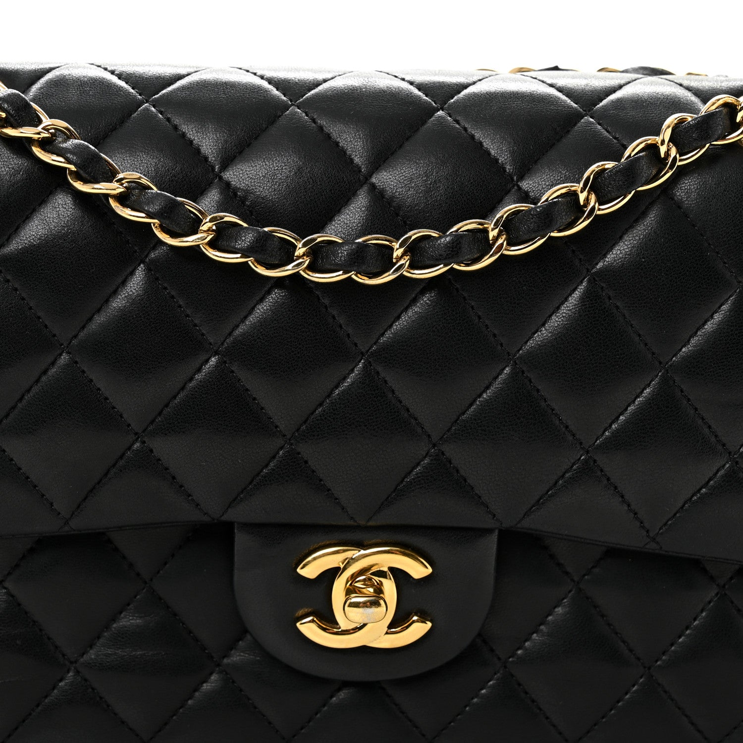Chanel Lambskin Quilted Medium Double Flap Black 8 of 11