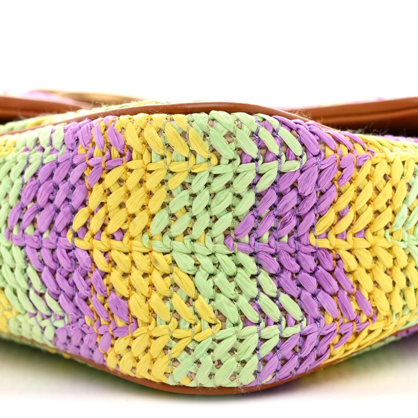Calfskin Raffia Woven Small GG Marmont Shoulder Bag Multicolor