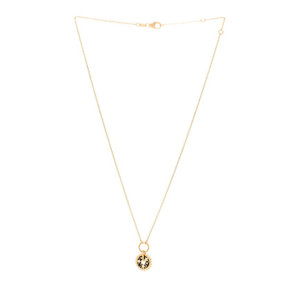 Foundrae 18K Yellow Gold Enamel Petite Champleve Resilience Necklace Black White 3 of 6