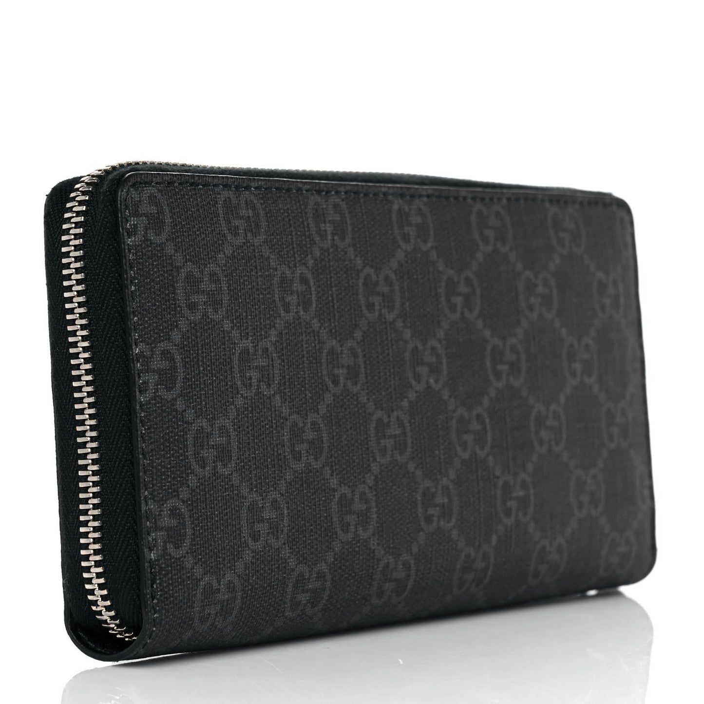 GG Supreme Monogram Kingsnake Zip Around Wallet Black Grey