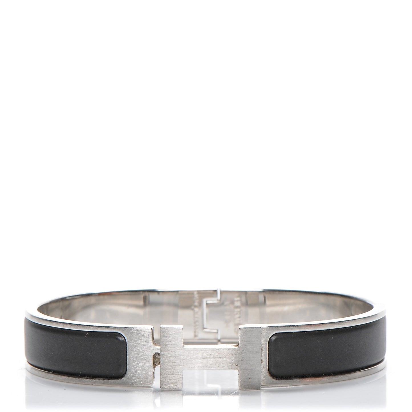 Matte Enamel Narrow Clic Clac HH Bracelet GM Black