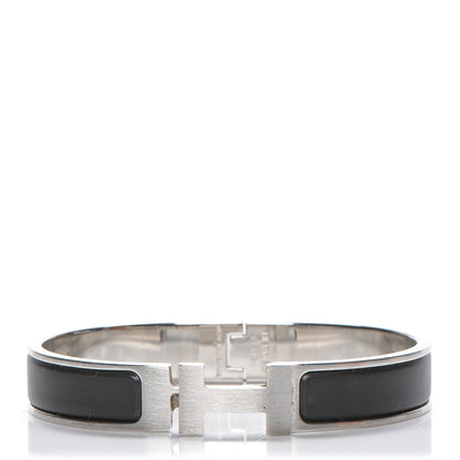 Hermes Matte Enamel Narrow Clic Clac HH Bracelet GM Black 1 of 4