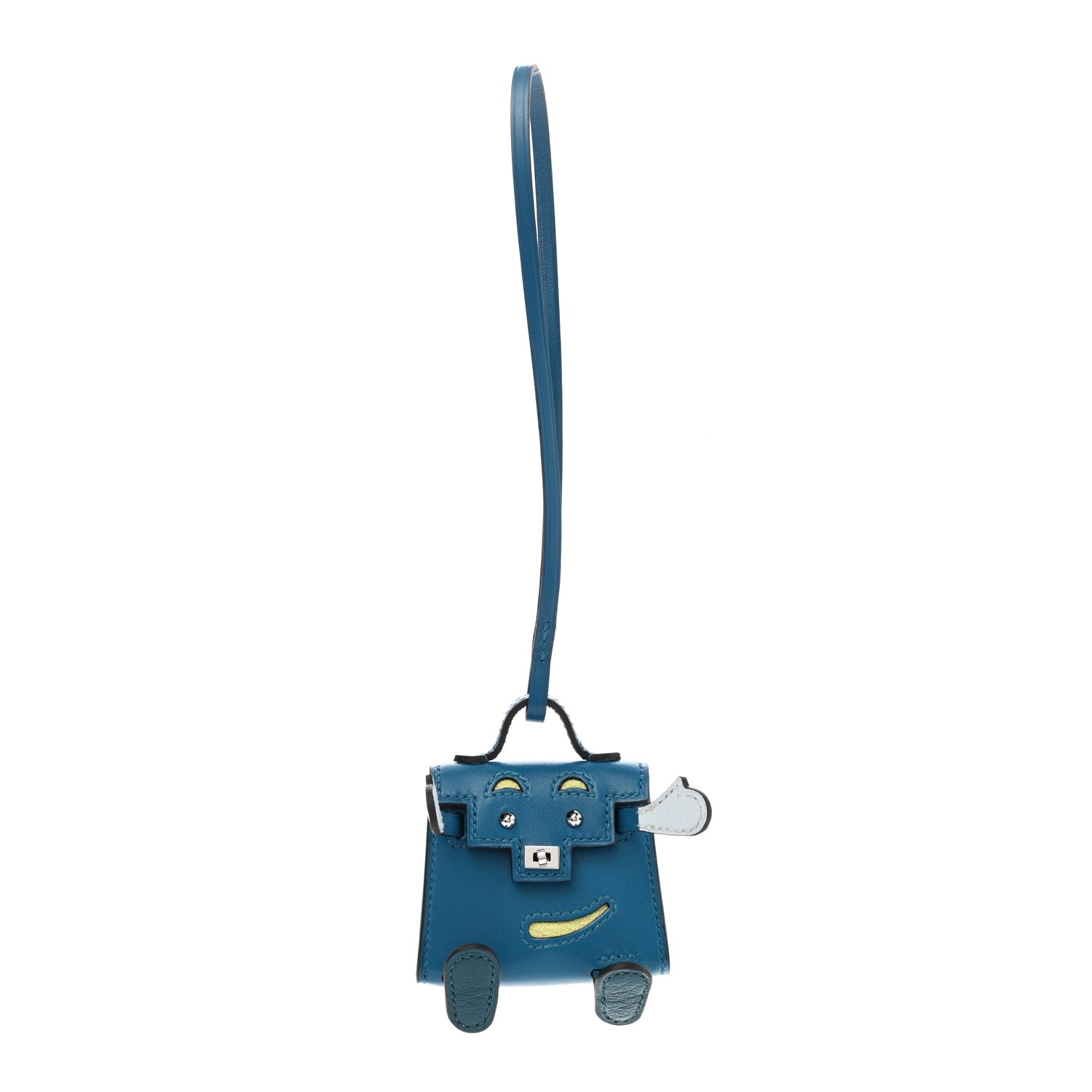 Hermes Tadelakt Chevre Mysore Kelly Quelle Idole Bag Charm Bleu Izmir Jaune Bourgeon Bleu Brume Vert Bosphore 1 of 5