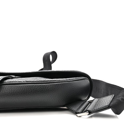 Christian Dior Grained Calfskin Embossed Dior Gravity Mens Saddle Bag Black 9 of 9