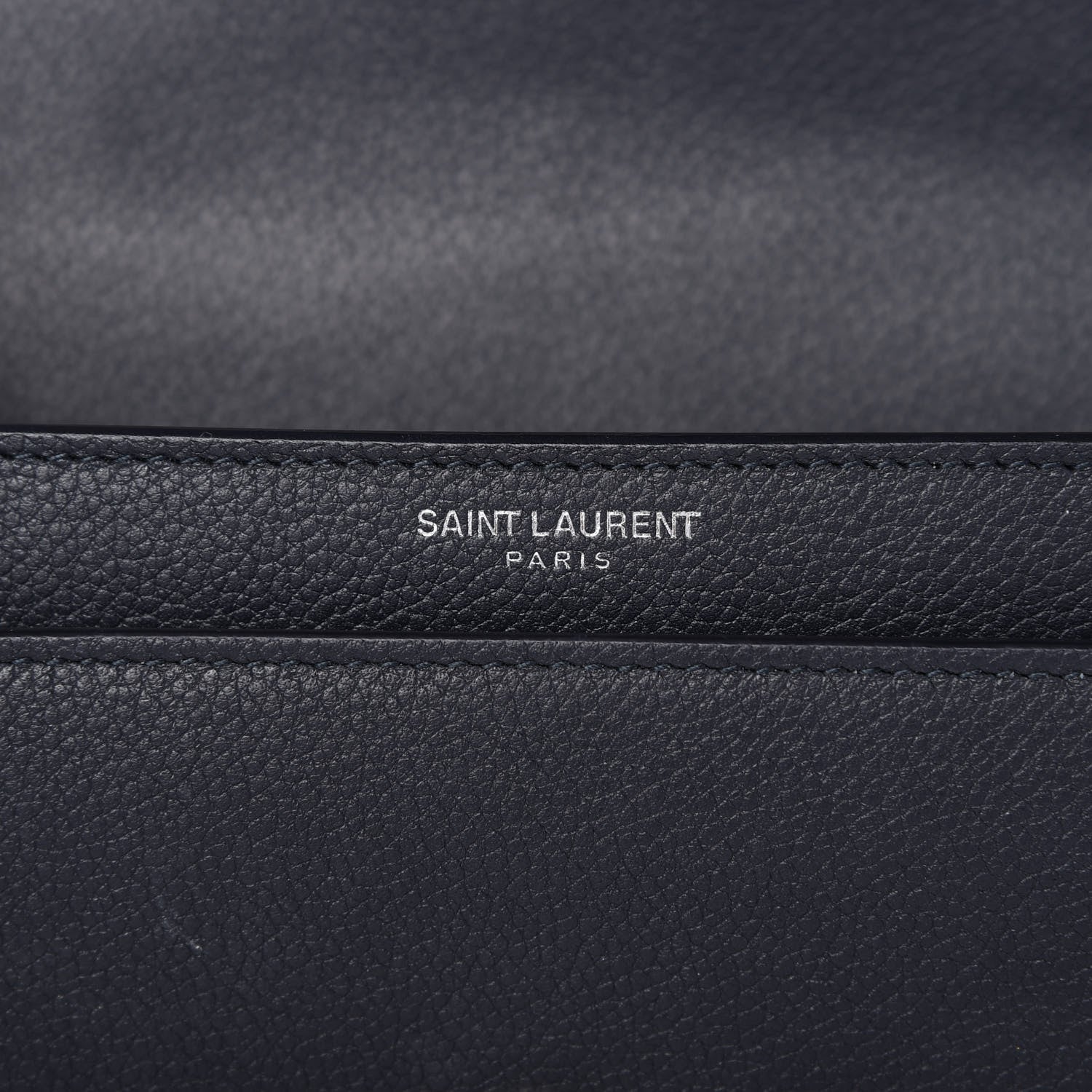 Saint Laurent Grained Calfskin Medium Monogram Sunset Navy Blue 9 of 13