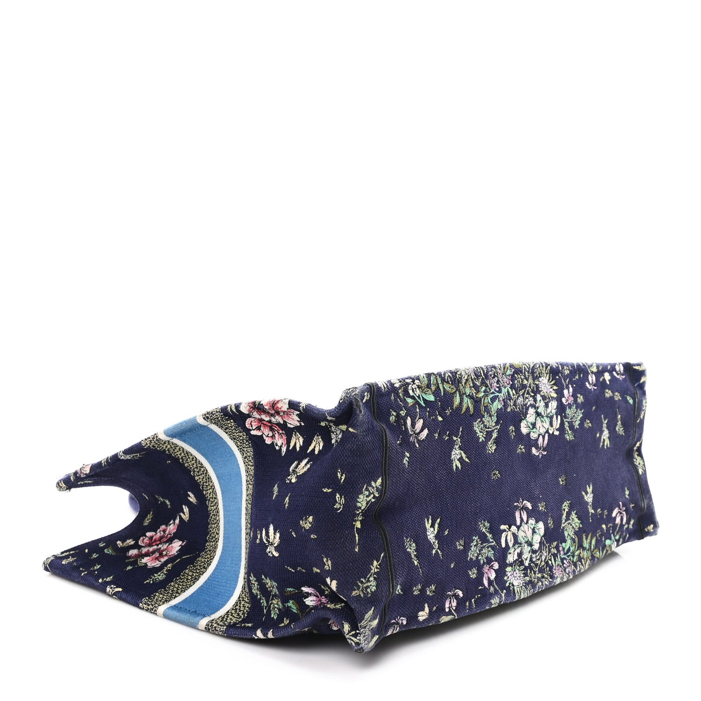 Canvas Embroidered Large Toile de Jouy Book Tote Blue Multicolor