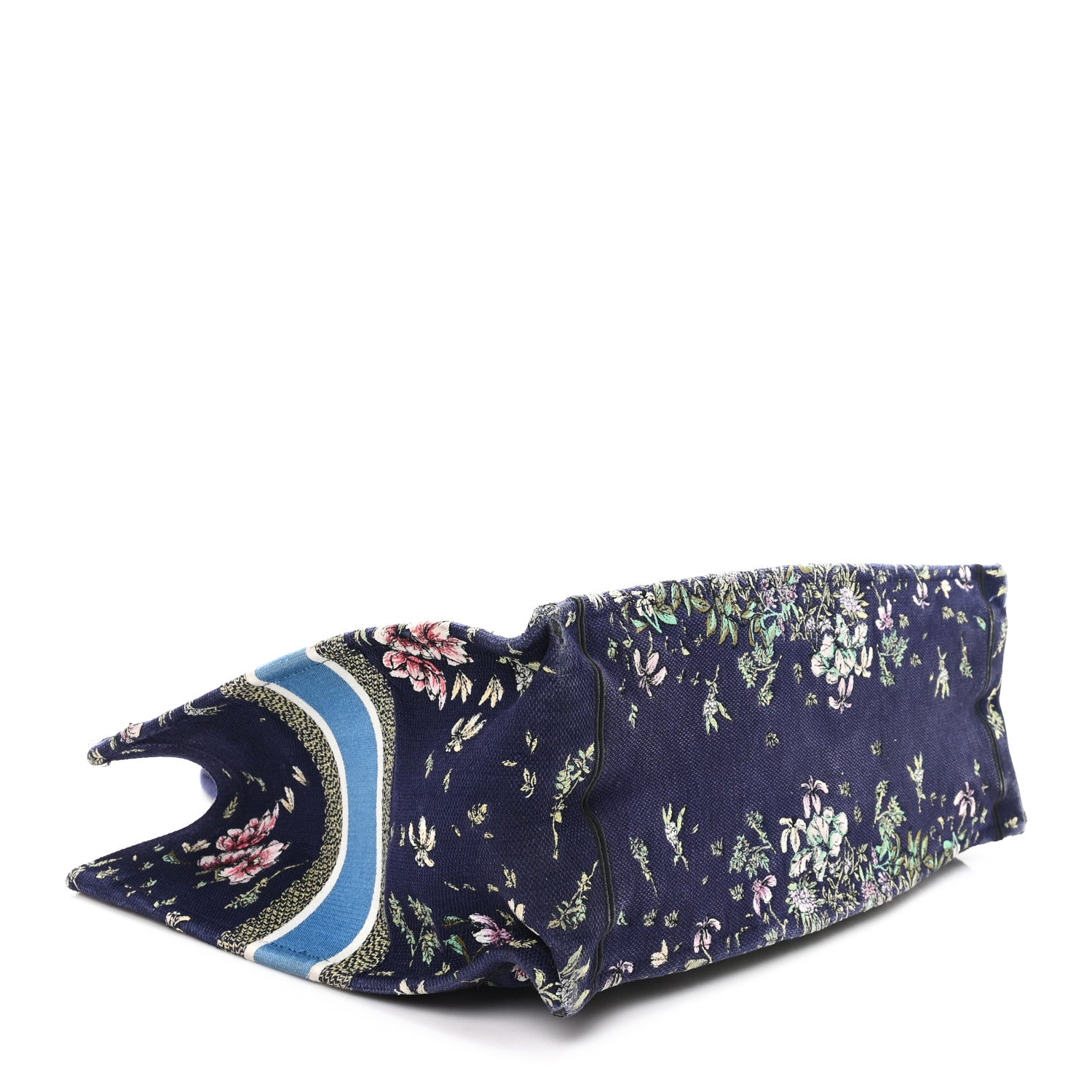 Christian Dior Canvas Embroidered Large Toile de Jouy Book Tote Blue Multicolor 4 of 12