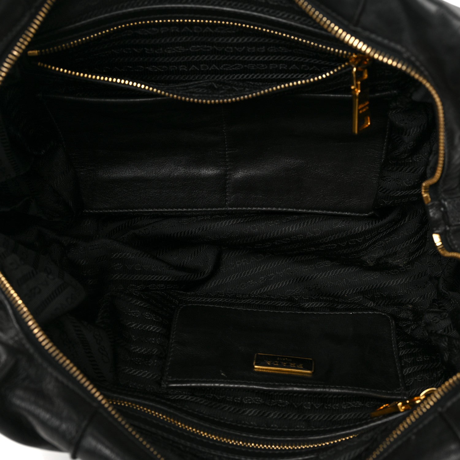 Prada Soft Calf Bauletto Chain Shoulder Bag Black 5 of 9