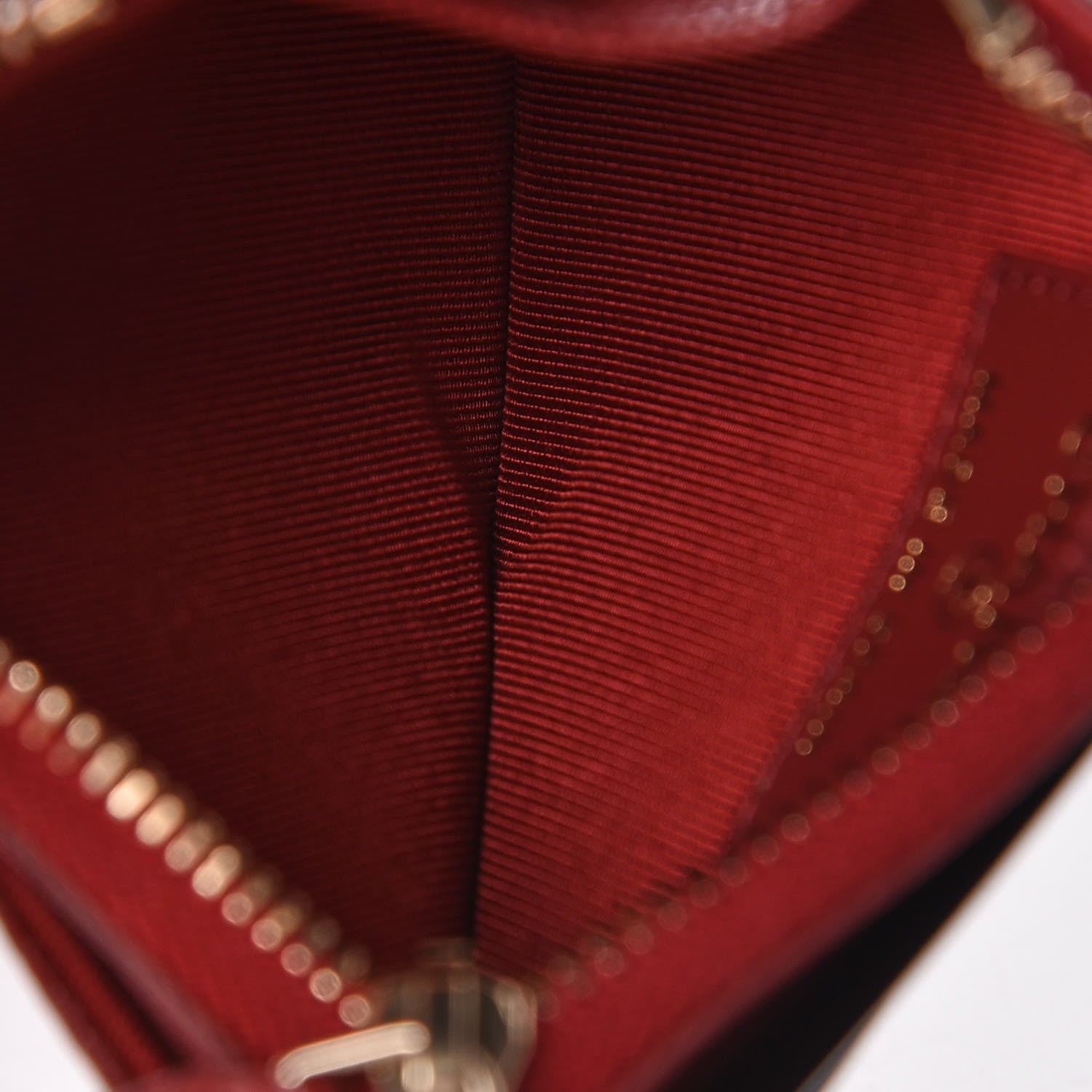 Chanel Caviar Quilted CC Zip Card Holder Burgundy 5 of 8