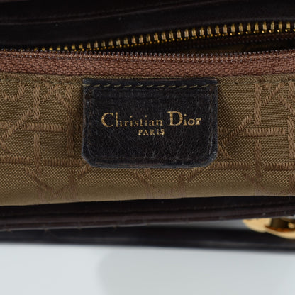 Christian Dior Lambskin Cannage Medium Lady Dior Dark Brown 6 of 7