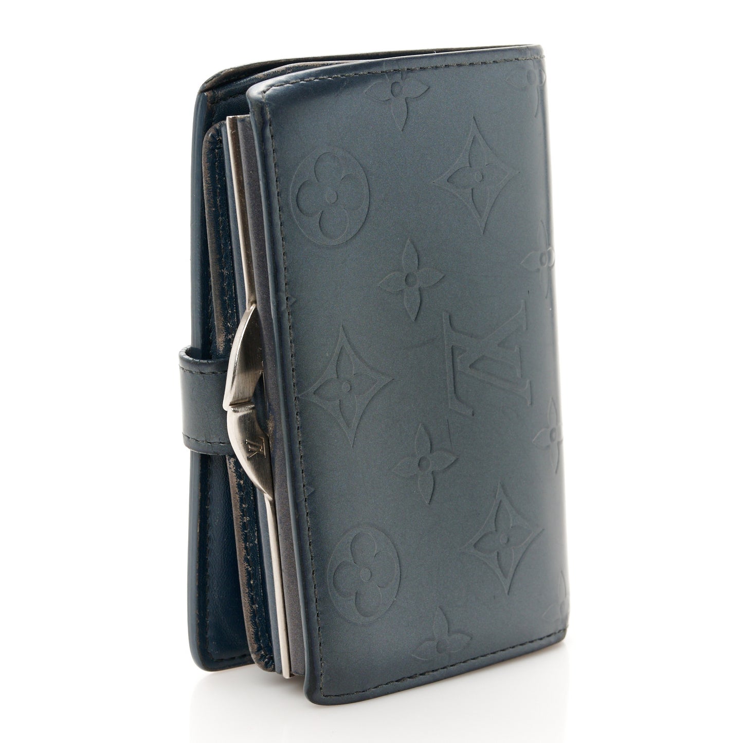 Mat Monogram French Purse Wallet Blue