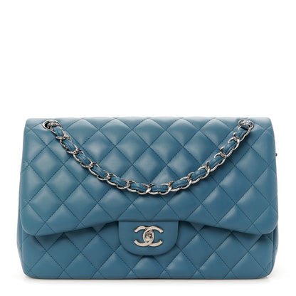 Chanel Lambskin Quilted Jumbo Double Flap Turquoise 1 of 11