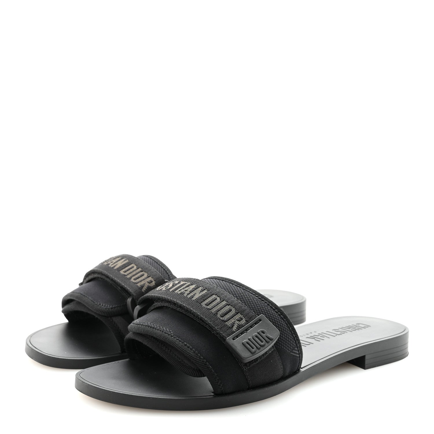 Christian Dior Technical Stretch Fabric Camouflage Dio(r)evolution Slide Sandals 37 Black Military 4 of 9