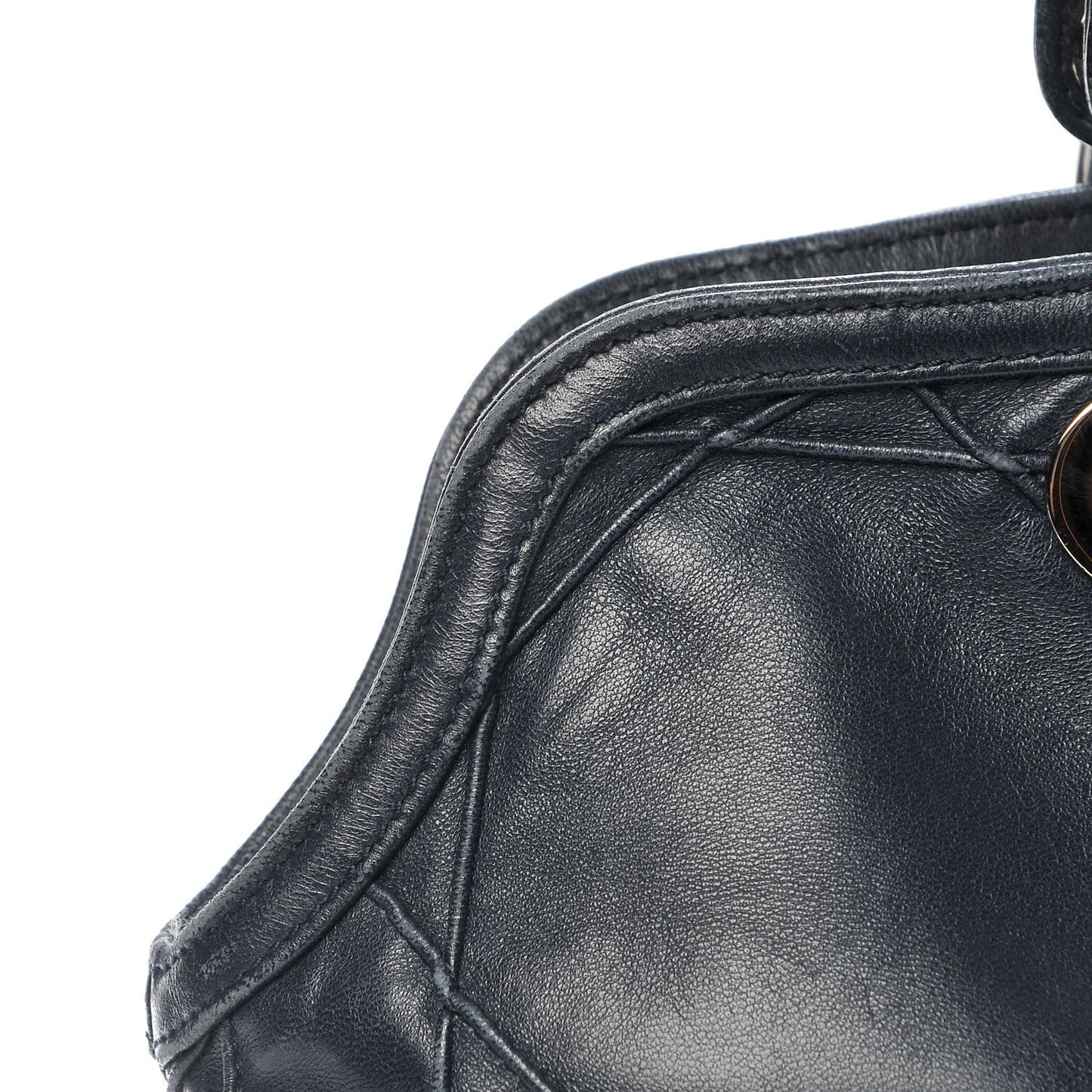 Lambskin Cannage Medium Granville Tote Navy Blue