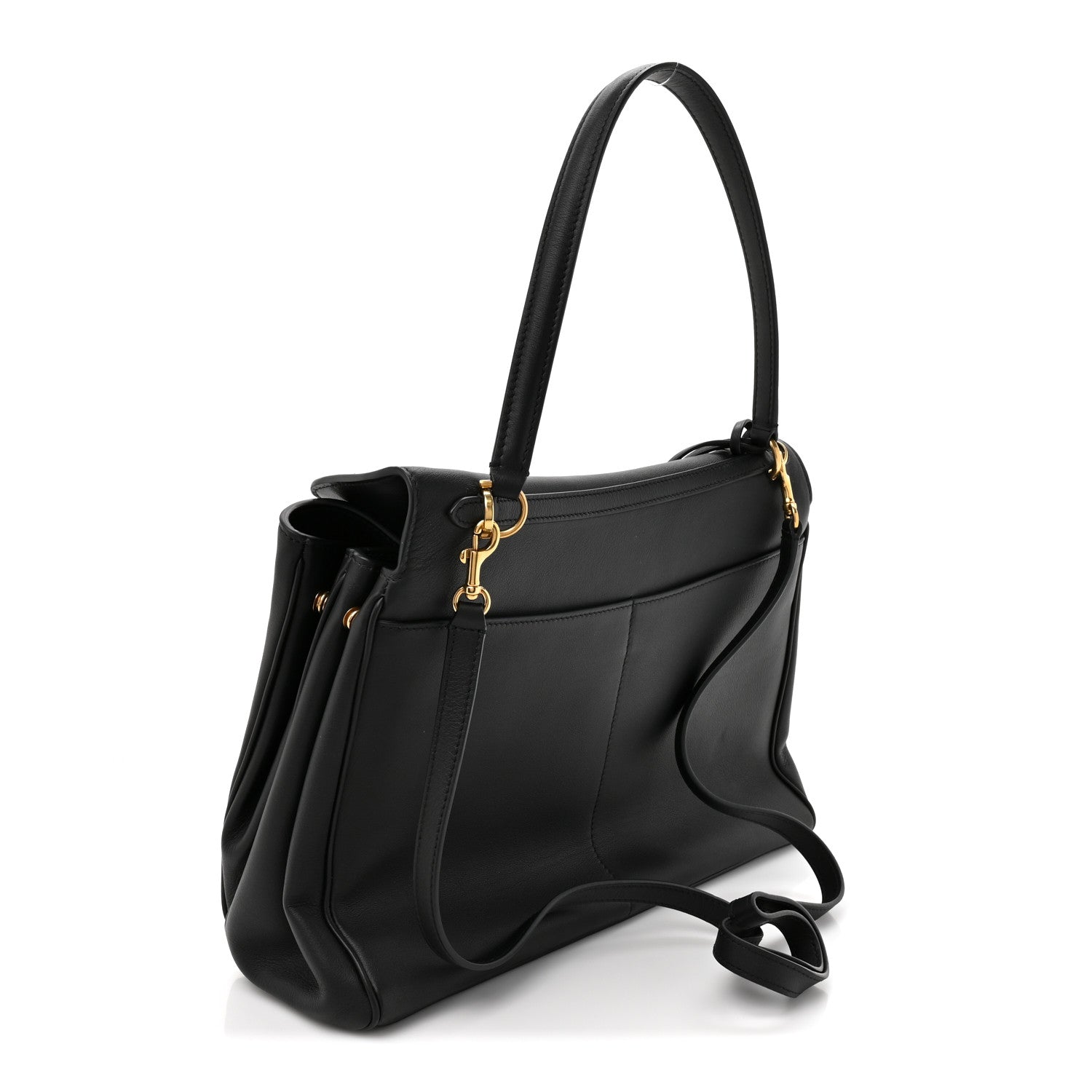 Balenciaga Natural Smooth Calfskin Medium Rodeo Top Handle Handbag Black 3 of 12