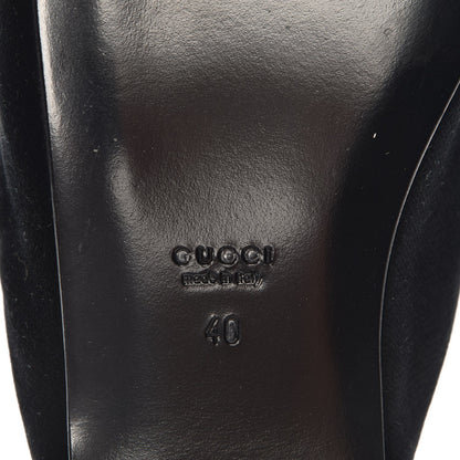 Gucci Velvet Embellished Evening Slipper 40 Black 6 of 7