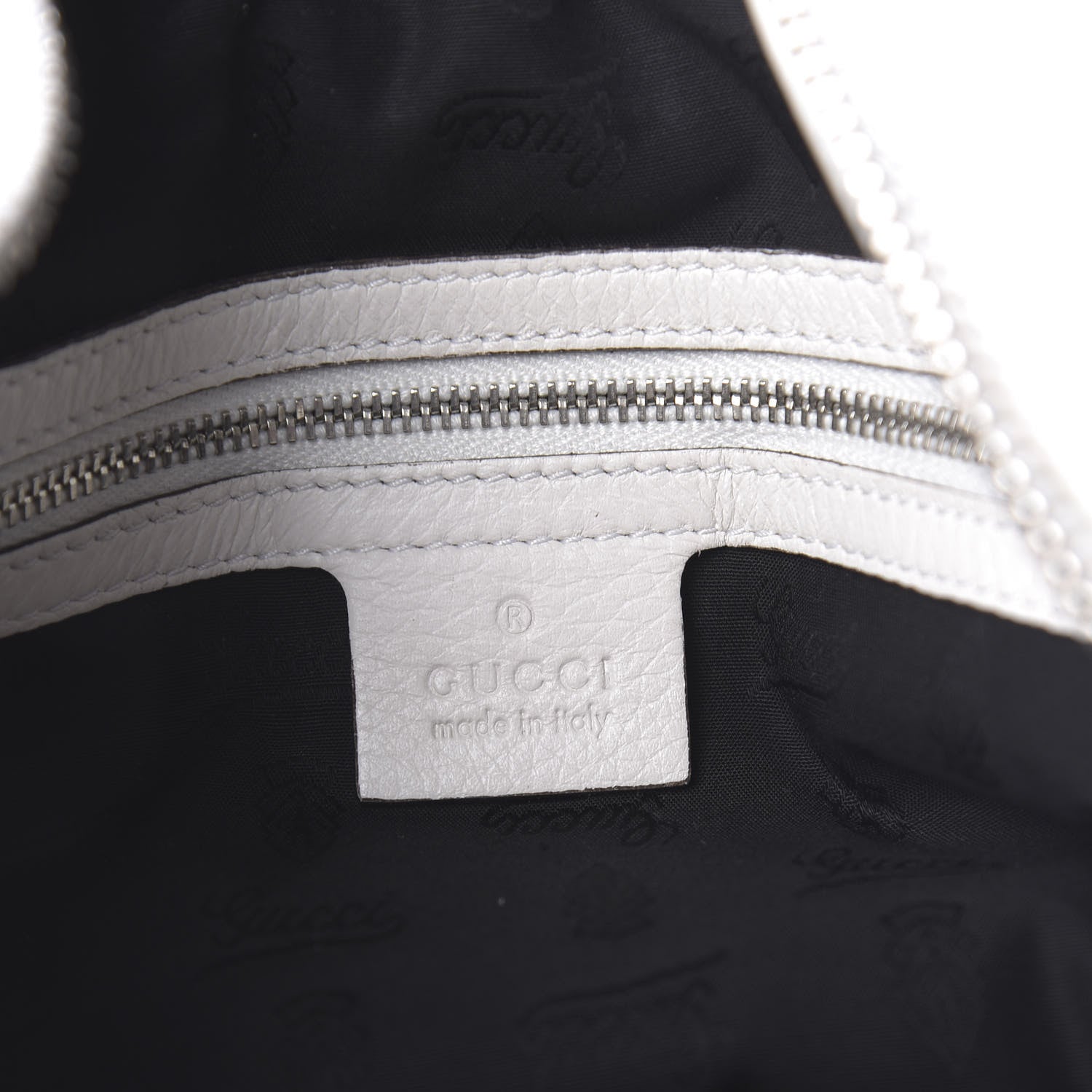 Gucci Pebbled Calfskin Medium Jungle Hobo White 6 of 10
