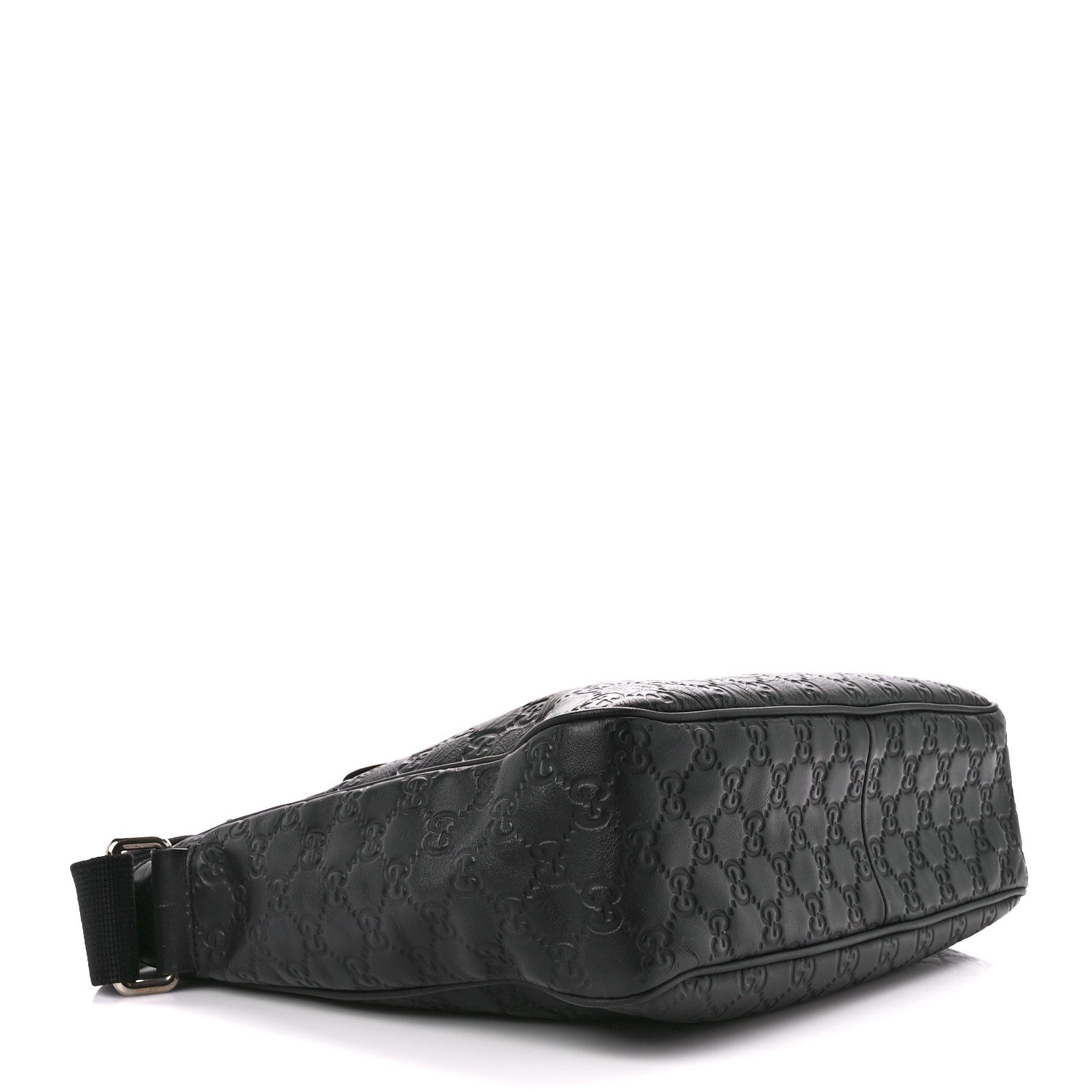 Gucci Guccissima Flat Messenger Bag Black 4 of 13