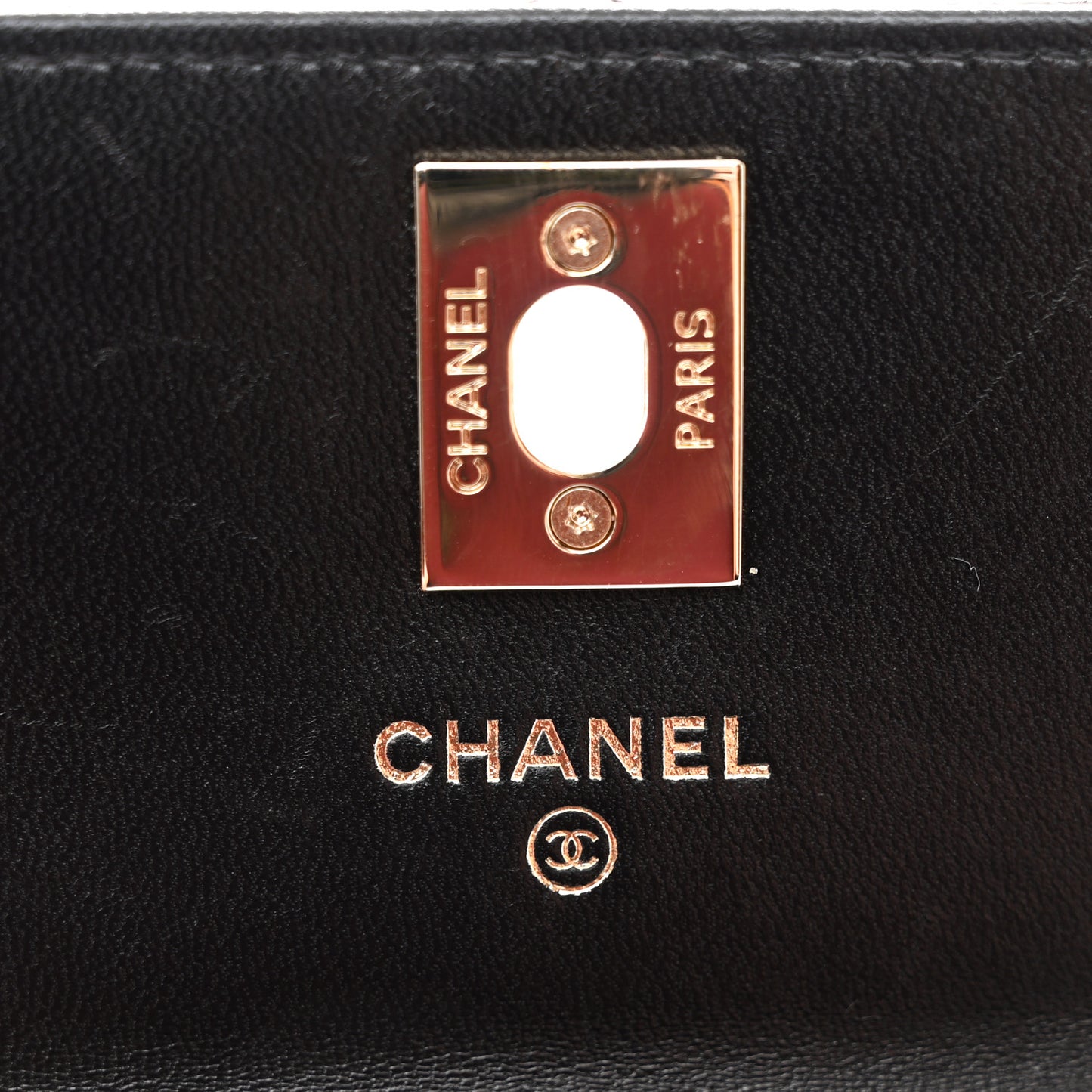 Lambskin Quilted Trendy CC Card Holder On Chain Black