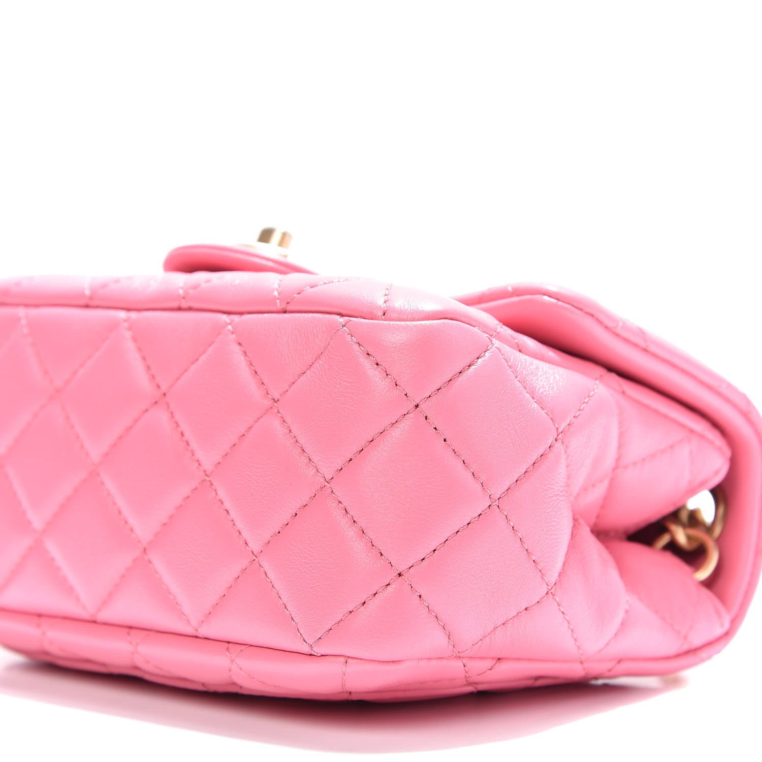 Chanel Lambskin Resin Quilted Mini Pearl Samba Square Flap Pink 7 of 10