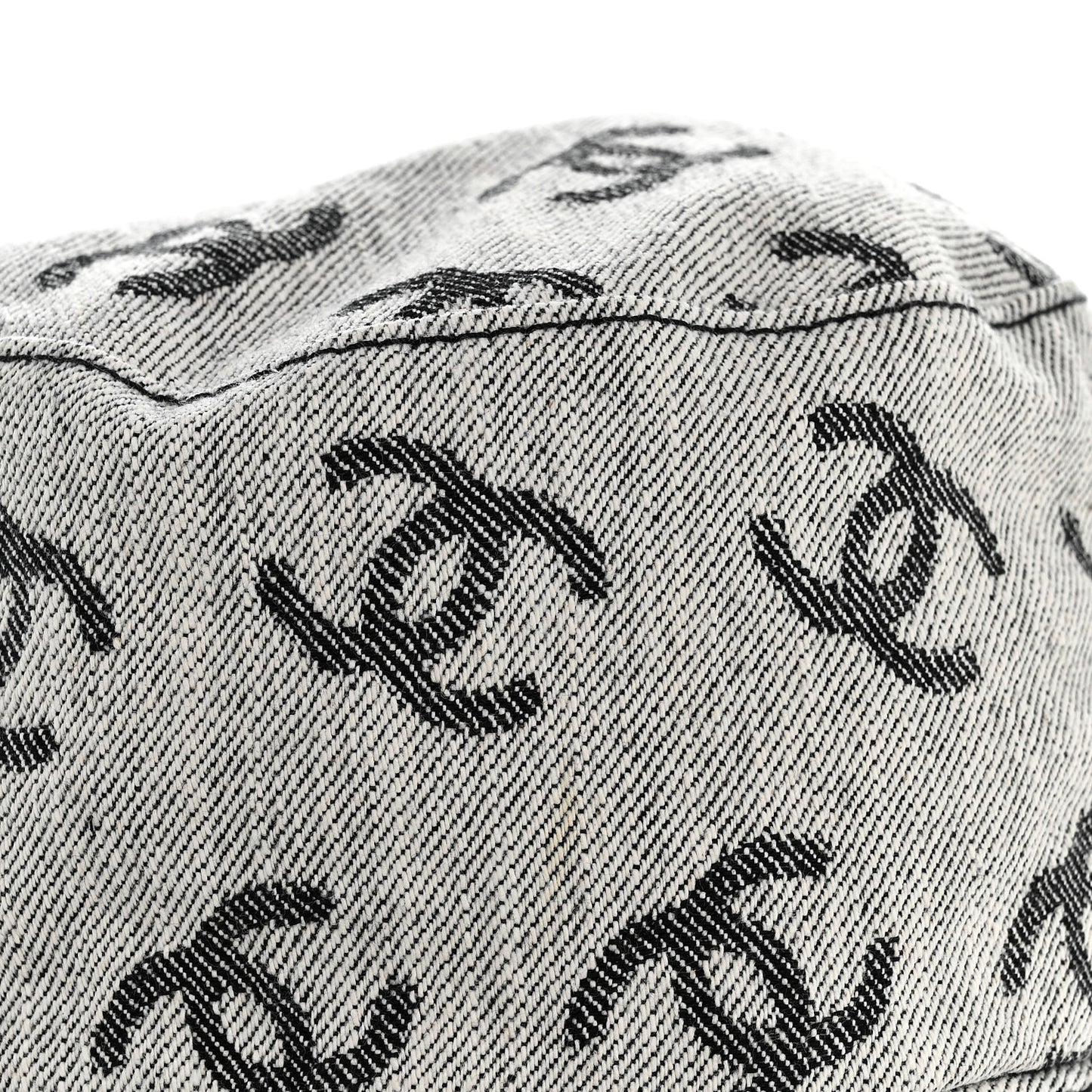 Denim CC Bucket Hat S White Black