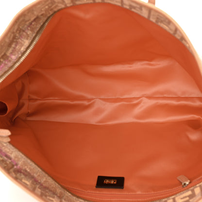 Fendi Metallic Lurex Zucca Medium Roll Tote Arancio 5 of 13