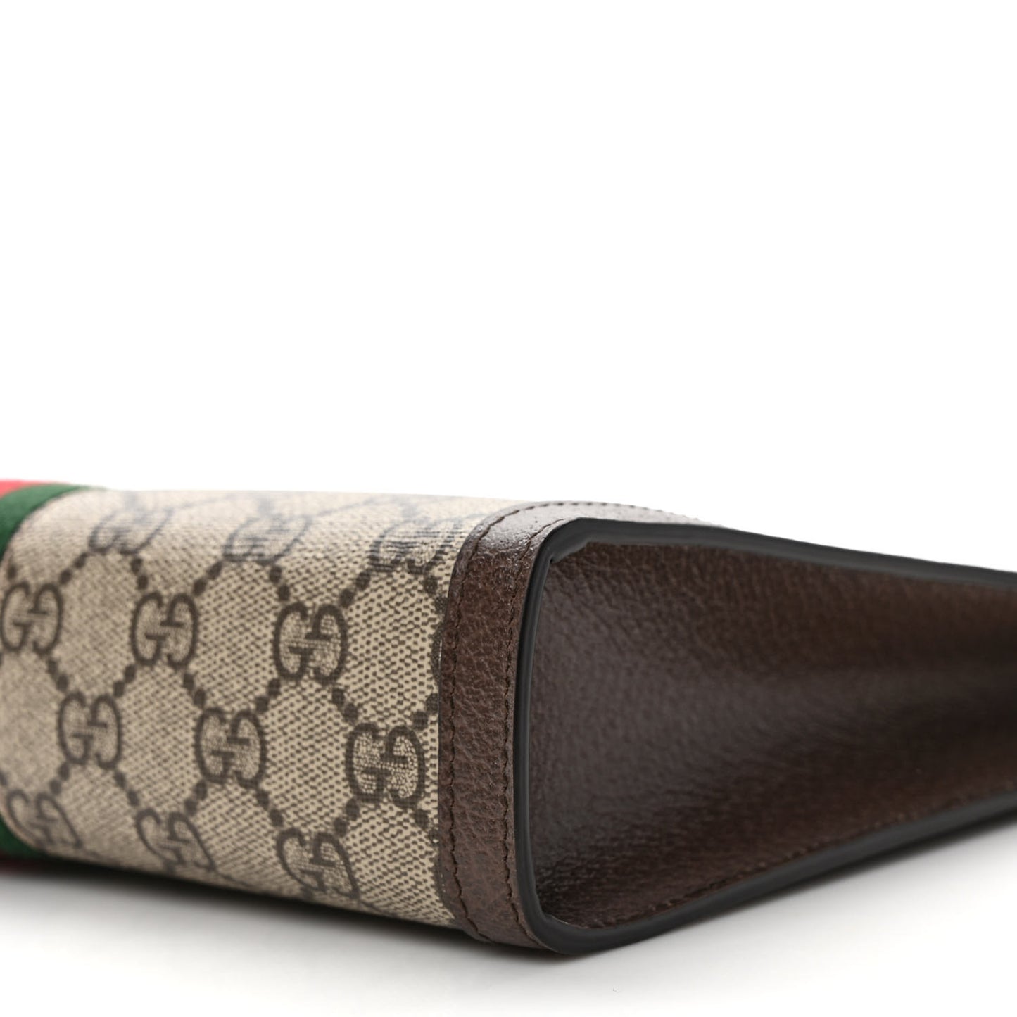 GG Supreme Monogram Web Ophidia Pouch Brown