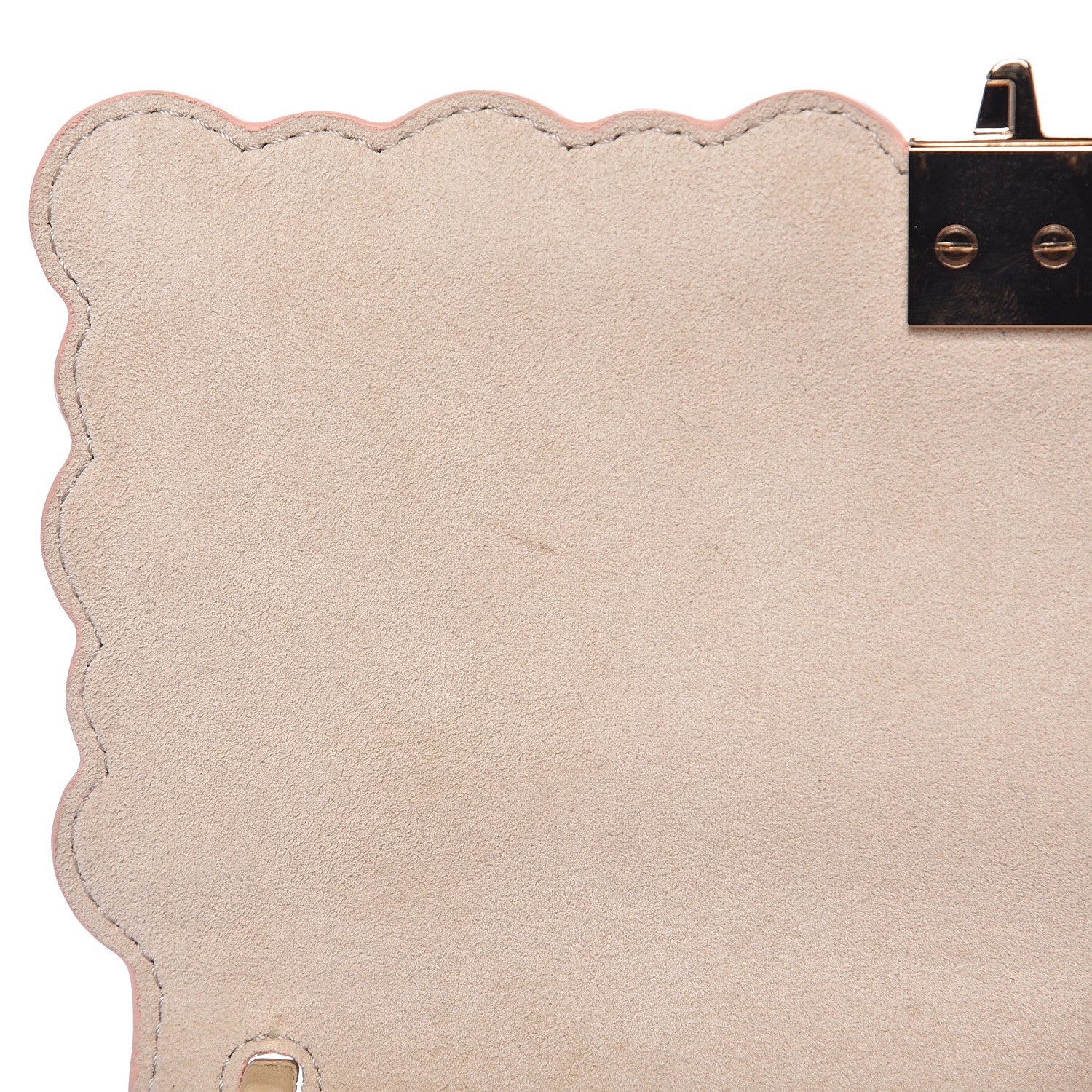 Fendi Vitello Catalan Mirror Scalloped Multi Studded Small Kan I Shoulder Bag Champagne 11 of 12