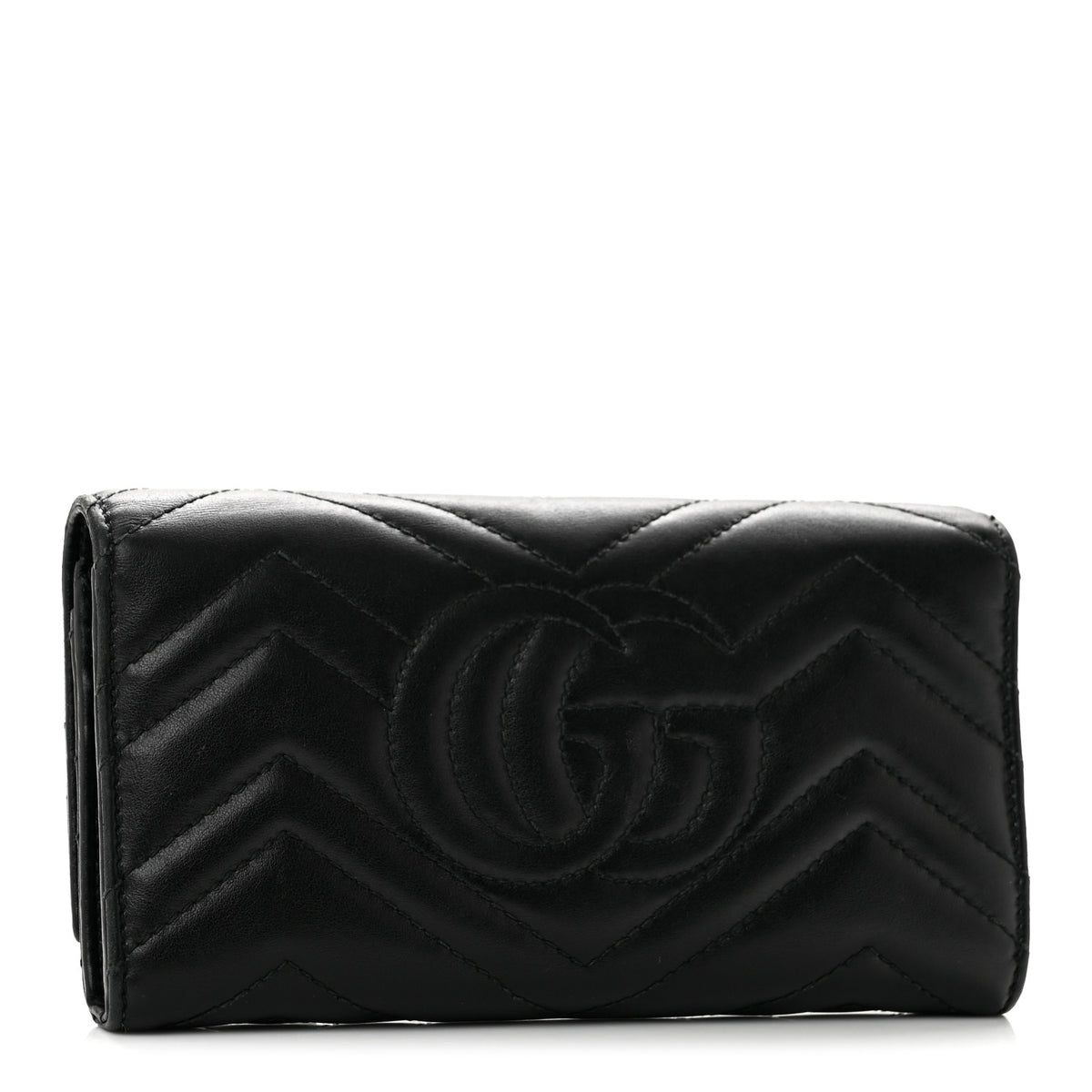 Calfskin Matelasse GG Marmont Continental Wallet Black