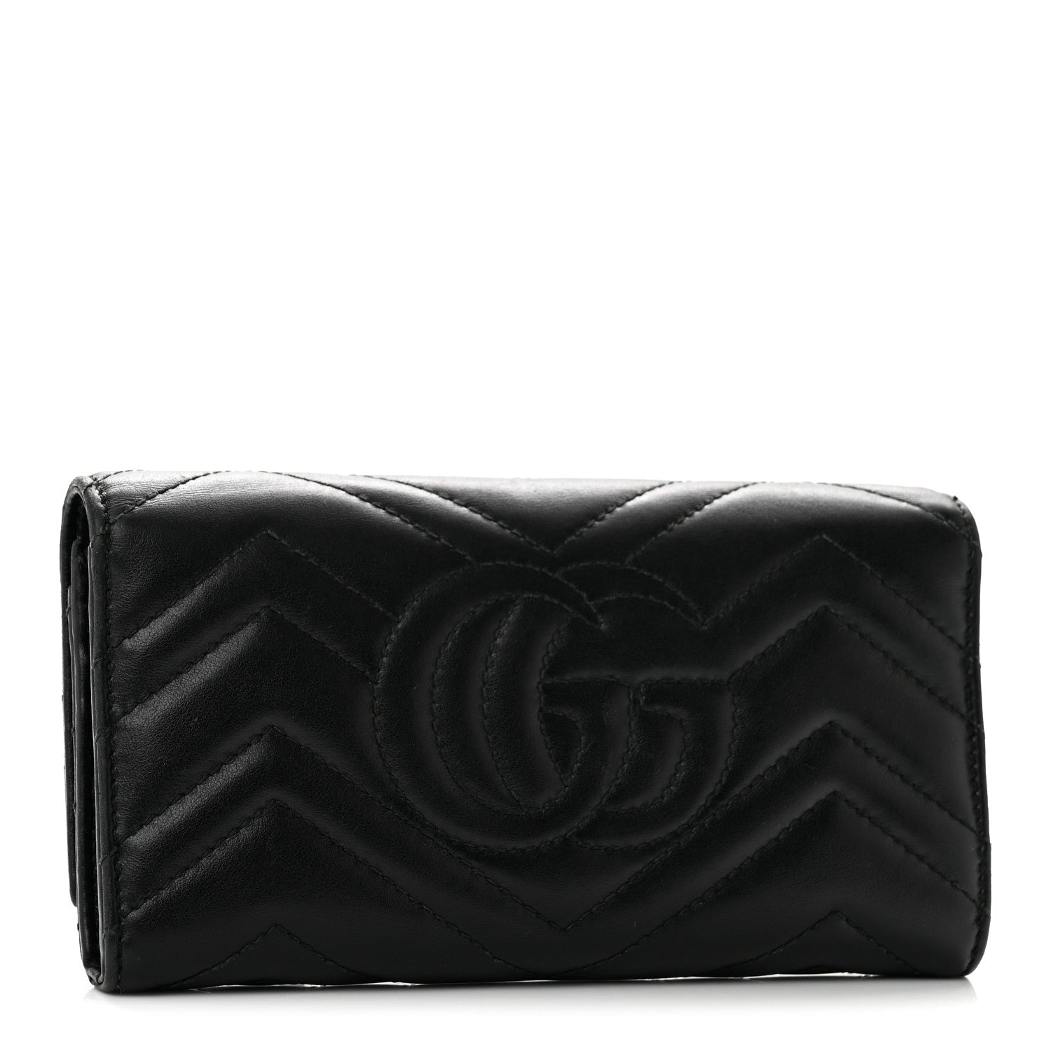 Gucci Calfskin Matelasse GG Marmont Continental Wallet Black 3 of 12