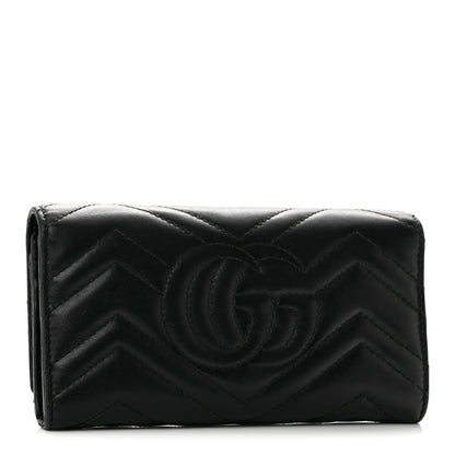 Gucci Calfskin Matelasse GG Marmont Continental Wallet Black 3 of 12