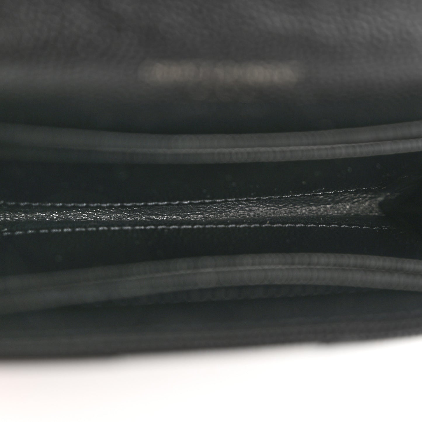 Grain De Poudre Matelasse Chevron Small Monochrome Monogram Envelope Wallet Black