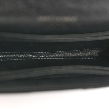 Saint Laurent Grain De Poudre Matelasse Chevron Small Monochrome Monogram Envelope Wallet Black 5 of 7