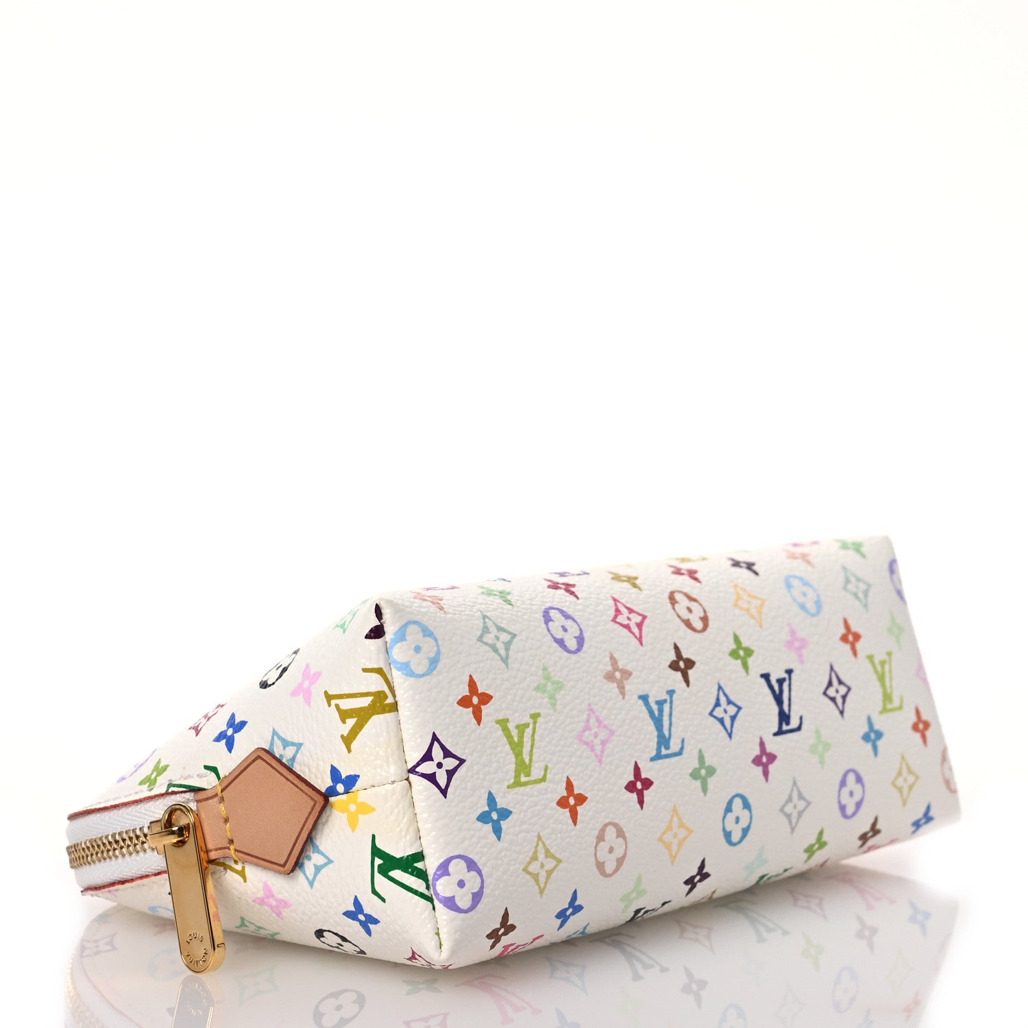 Louis Vuitton Monogram Multicolor Cosmetic Pouch White Litchi 4 of 11