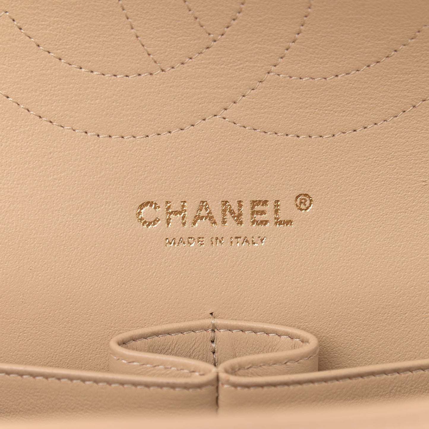 Lambskin Quilted Jumbo Double Flap Beige Clair