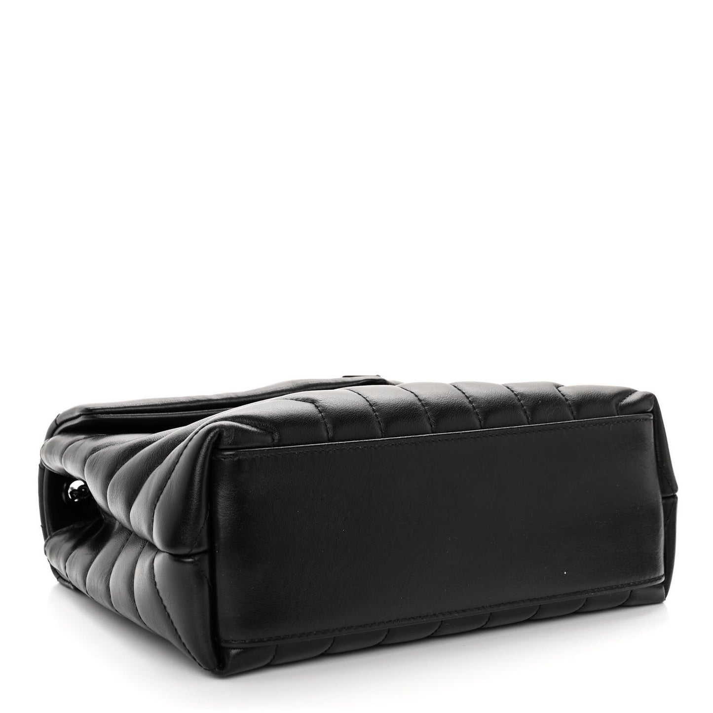 Calfskin Y Quilted Monogram Monochrome Small Loulou Chain Satchel Black