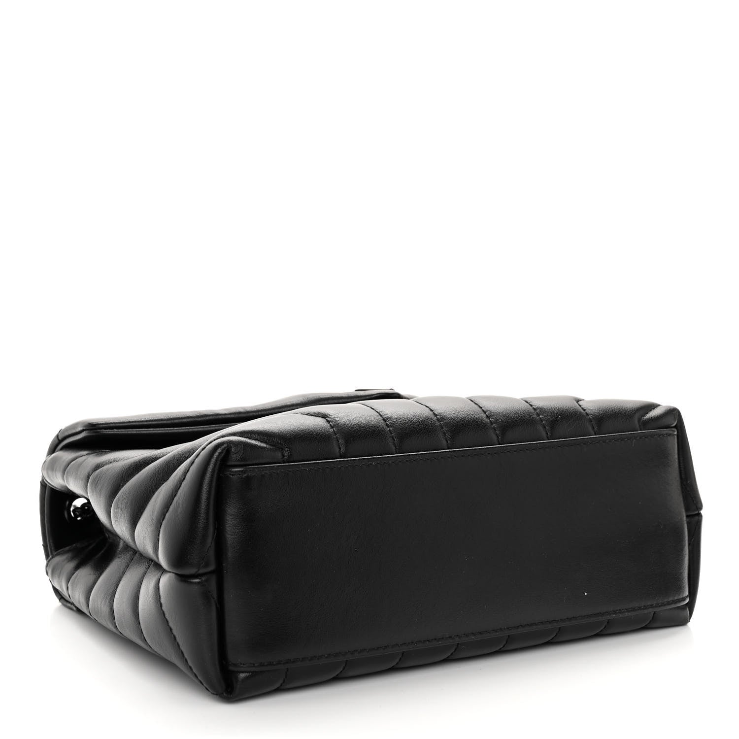 Saint Laurent Calfskin Y Quilted Monogram Monochrome Small Loulou Chain Satchel Black 4 of 9