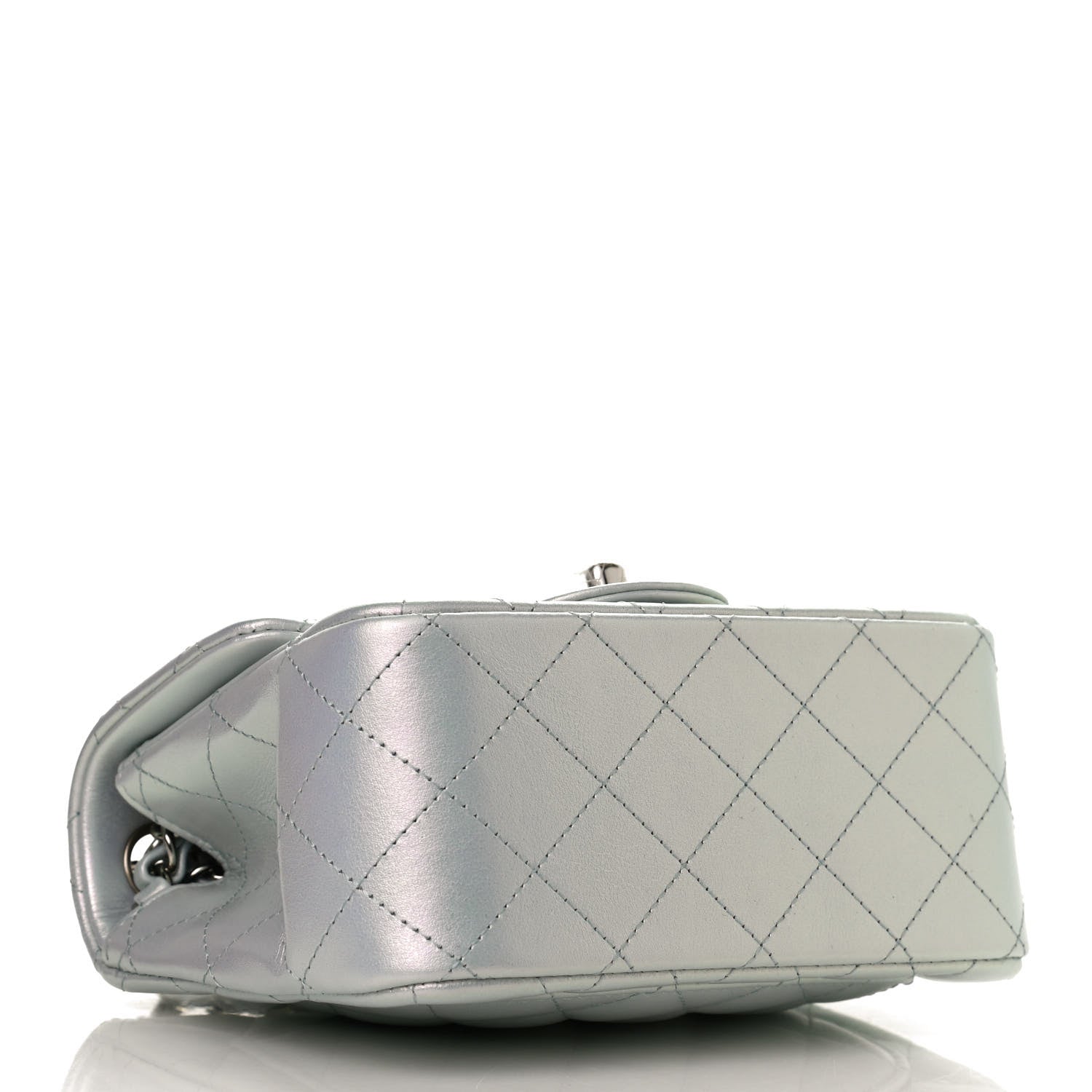 Chanel Iridescent Lambskin Quilted Mini Square Flap Light Blue 4 of 10