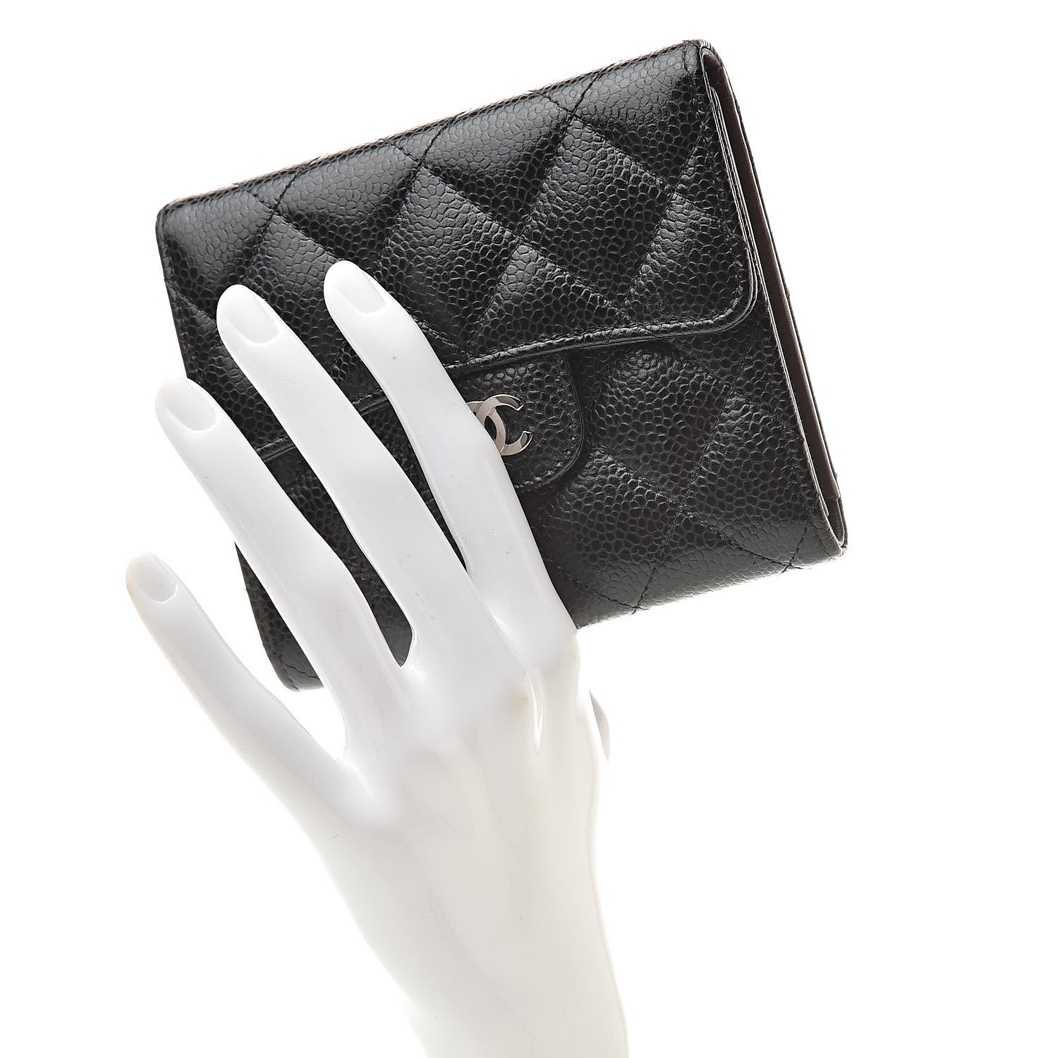 Chanel Caviar Quilted Compact Flap Wallet Black 2 of 9