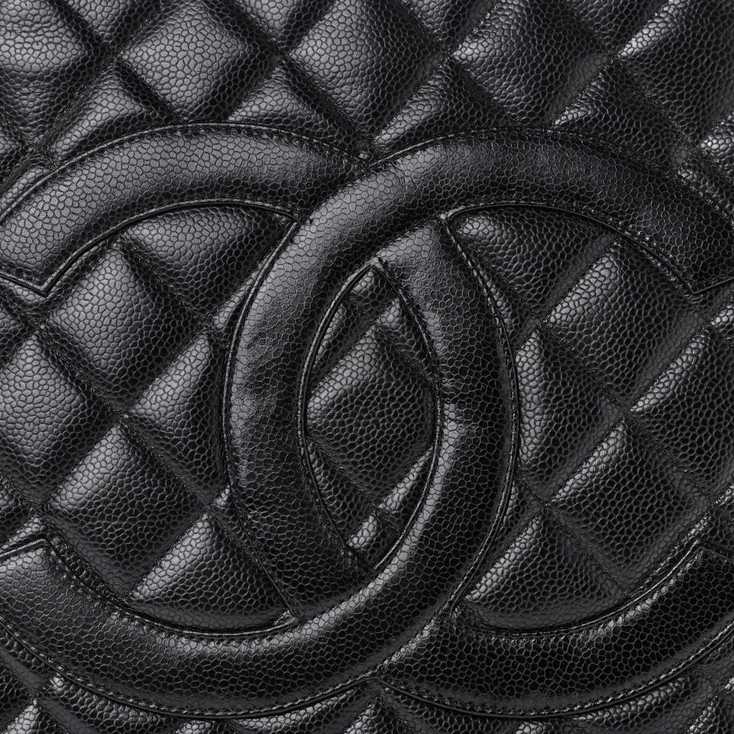 Caviar Quilted Medallion Tote Black