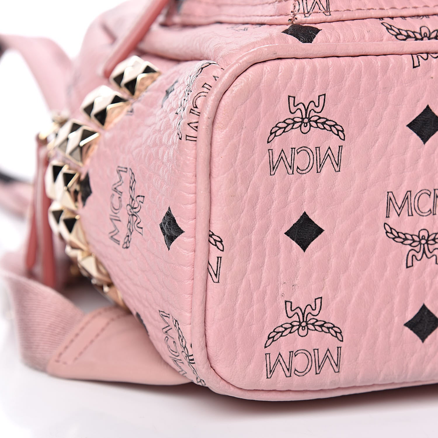 MCM Visetos Side Stud Mini Stark Backpack Pink 11 of 12