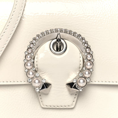 Jimmy Choo Textured Patent Calfskin Small Madeline Satchel Latte 7 of 13