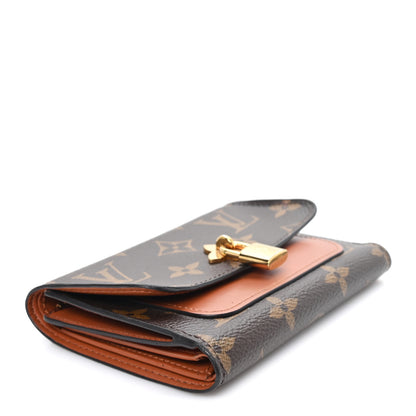Louis Vuitton Monogram Flower Lock Compact Wallet Caramel 4 of 7