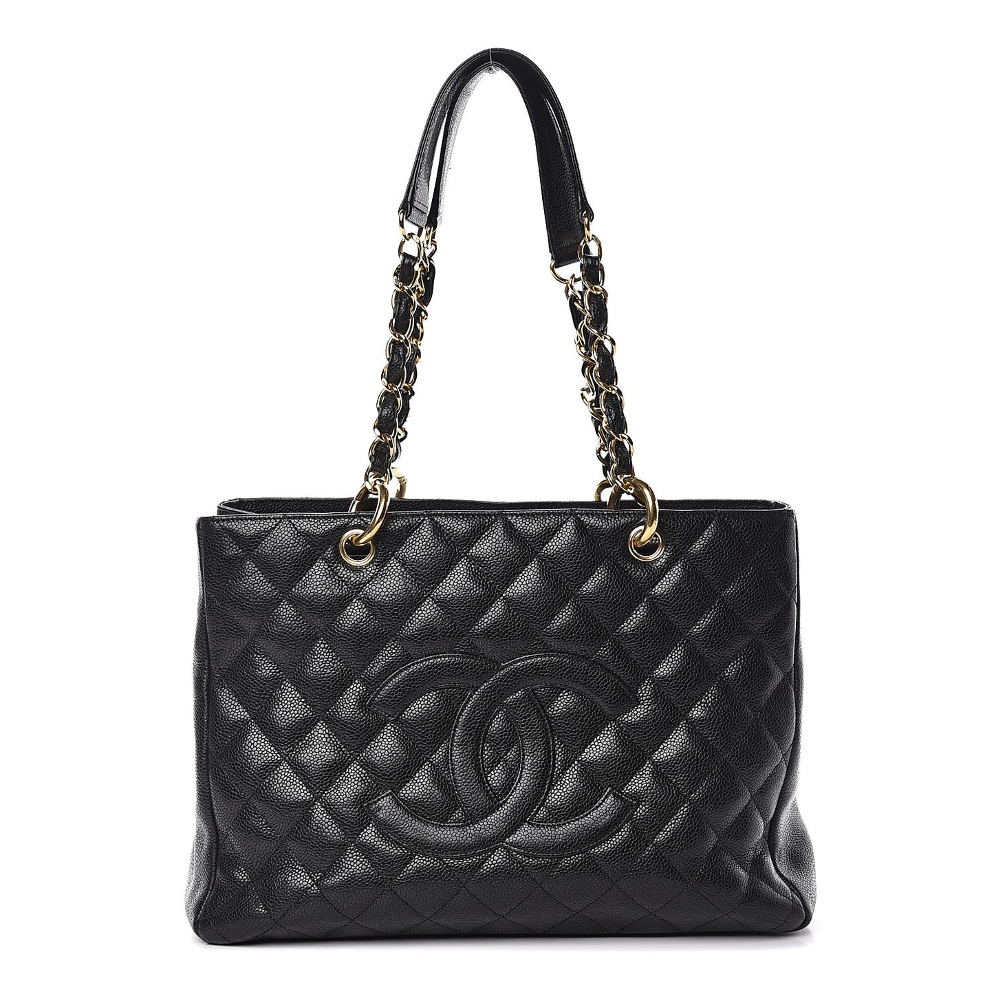 Caviar Quilted Grand Shopping Tote GST Black